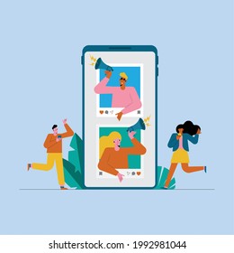 influencers in smartphone comic characters