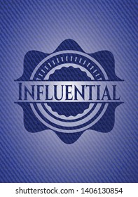 Influential badge with jean texture. Vector Illustration. Detailed.