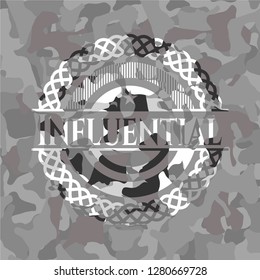 Influential on grey camo pattern