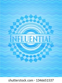Influential sky blue water wave emblem background.