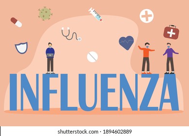 Influenza 2D flat vector concept for banner, website, illustration, landing page, flyer, etc