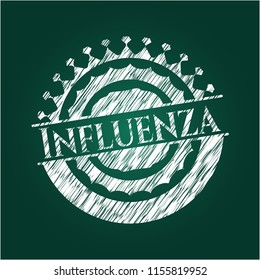 Influenza chalkboard emblem written on a blackboard