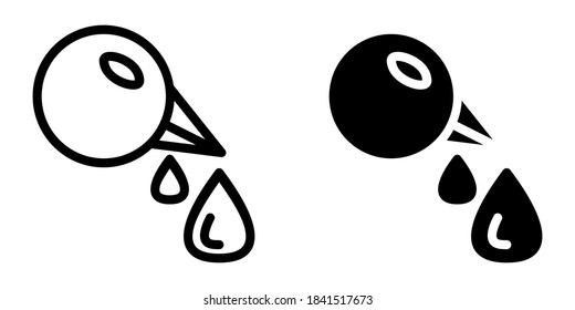 Influenza Disease, Nose with Snot, Bird Flu Outline and Glyph Icon