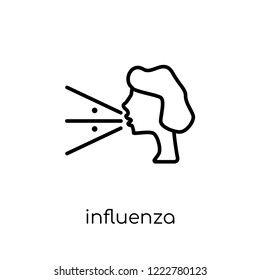 Influenza icon. Trendy modern flat linear vector Influenza icon on white background from thin line Diseases collection, editable outline stroke vector illustration