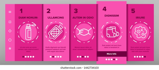 Influenza Linear Vector Icons Onboarding Mobile App Page Screen. Influenza Thin Line Contour Symbols Pack. Common Cold, Runny Nose. Virus, Epidemic. Disease, Sickness Medical Treatment Illustrations