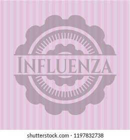 Influenza pink emblem. Retro