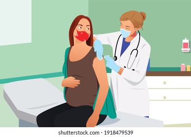 influenza vaccine for pregnant woman illustration