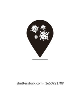 influenza virus epidemic zone location symbol vector