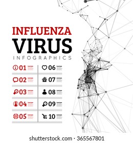 Influenza virus vector illustration