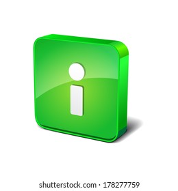 Info 3d Rounded Square  Vector Button Icon Design