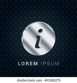 Info 3D silver/platinum metallic chromium precious Icon / Logo Design