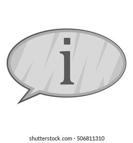 Info answer icon. Gray monochrome illustration of info answer vector icon for web design