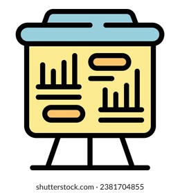 Info banner icon outline vector. Finance market. Investment business color flat