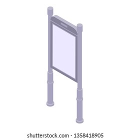 Info banner stand icon. Isometric of info banner stand vector icon for web design isolated on white background