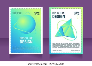 Info blank brochure design. Template set with copy space for text. Premade corporate reports collection. Editable 2 paper pages