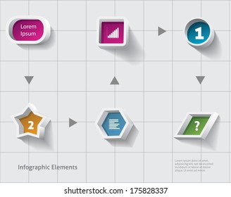 Info blocks with numbers. Can be used for infographics