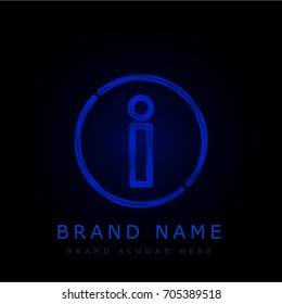 Info blue chromium metallic logo