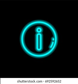 Info blue glowing neon ui ux icon. Glowing sign logo vector