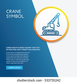 Info Board Graphic Background. Crane Symbol Icon Outlines Style Design