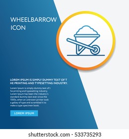 Info Board Graphic Background. Wheelbarrow Symbol Icon Outlines Style Design