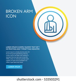 Info Board Graphic elements. Broken Arm Patient Icon outline style design