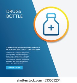 Info Board Graphic elements. Drugs and Pills Bottle Icon outline style design