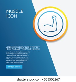 Info Board Graphic elements. Muscle Symbol Icon outline style design