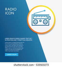 Info Board Graphic elements. Radio Icon outline style design