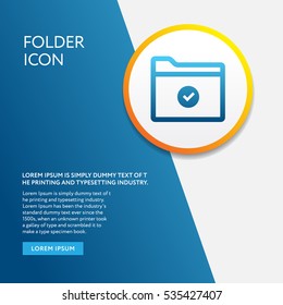 Info Board Graphic with Folder Symbol Icon Outline 