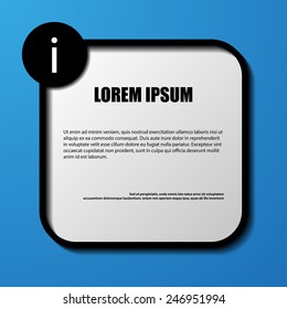 Info board with shadow on blue background