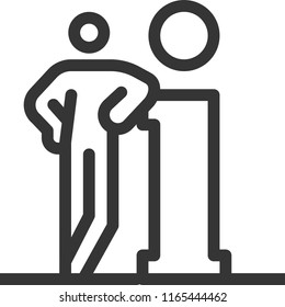 Info, bold line stick figure icon. The illustration is vector, editable stroke, 48x48 pixel perfect. Crafted with precision and eye for quality.