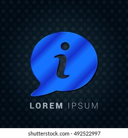 Info bubble Blue metallic chromium precious Icon / Logo Design