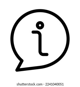 Info-Blase-Symbol oder Logo einzeln auf Zeichen, Vektorgrafik - hochwertige Vektorsymbole im schwarzen Stil
