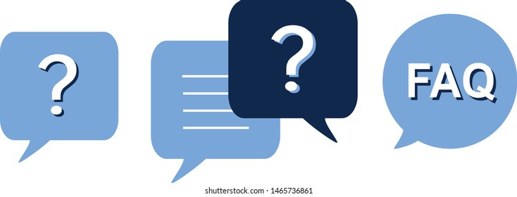 Info bubble, Q&A, FAQ, infographics, interrogation, questions