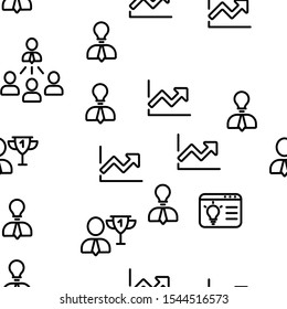 Info Business Vector Seamless Pattern Thin Line Illustration