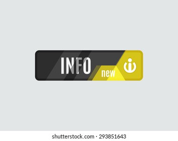 Info button - information sign icon, futuristic hi-tech UI design. Website, mobile applications icon, online design, business, gui or ui
