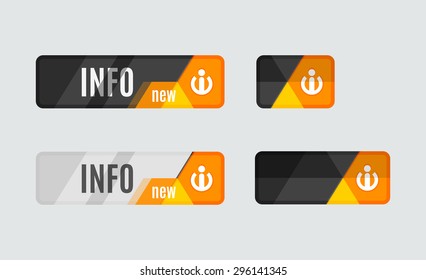 Info button - information sign icon, futuristic hi-tech UI design. Website, mobile applications icon, online design, business, gui or ui