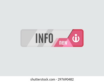 Botón Info - icono de signo de información, diseño de interfaz de usuario de alta tecnología futurista. Sitio web, icono de aplicaciones móviles, diseño en línea, negocios, gui o ui