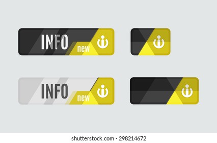 Botón Info - icono de signo de información, diseño de interfaz de usuario de alta tecnología futurista. Sitio web, icono de aplicaciones móviles, diseño en línea, negocios, gui o ui