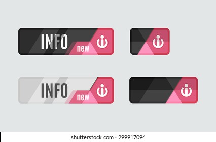 Botón Info - icono de signo de información, diseño de interfaz de usuario de alta tecnología futurista. Sitio web, icono de aplicaciones móviles, diseño en línea, negocios, gui o ui