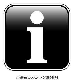 Info button on white background. Vector illustration.