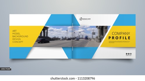 Info-Card-Stil. White a4 Broschüre Titeldesign. Fancy Banner Board. Titel-Blatt-Modell Set. Moderne Vektorgrafik auf der Vorderseite. Stadt hat eine Struktur. Gelber Rahmen, Linienformular, Markenlogo-Symbol. Werbetext 