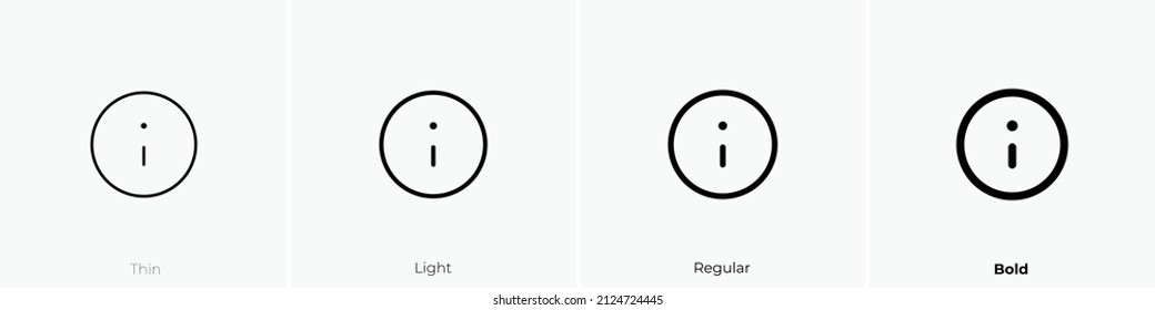 info circle icon. Thin, Light Regular And Bold style design isolated on white background