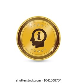 Info Circular Vector Gold Web Icon