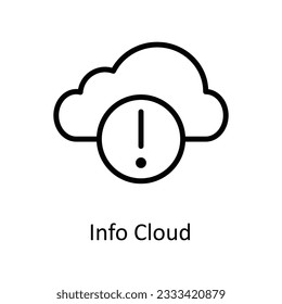 Info Cloud Vector  outline Icon Design illustration. Cyber security  Symbol on White background EPS 10 File
