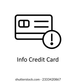 Info Credit Card Vector  outline Icon Design illustration. Cyber security  Symbol on White background EPS 10 File