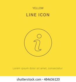 Info Cute yellow thin line icon / logo Design