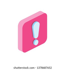 Info dialogue, 3d vector icon isometric, pink and blue colors, minimalism illustrate