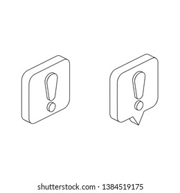 Info dialogue, 3d vector icon isometric, line minimalism illustrate