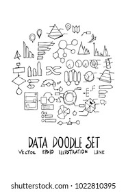 Info doodle illustration circle form on a4 paper wallpaper line sketch style